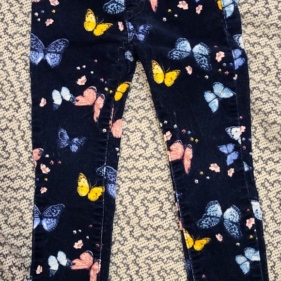 Butterfly Print Navy Corduroy Slim Fit Pants Size 18-24M - Picture 2 of 4